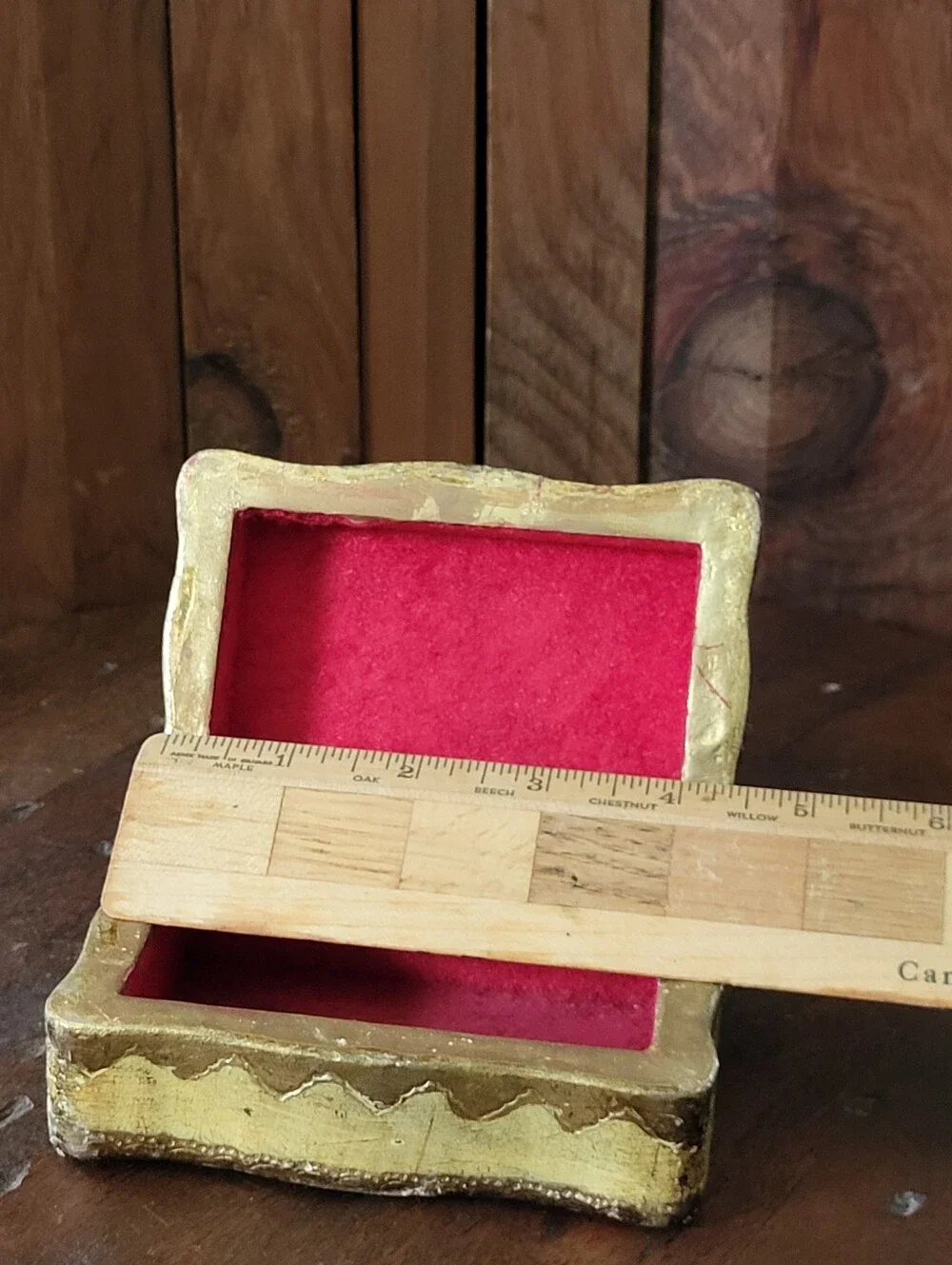 Vintage Small Ornate Gold Trinket Box